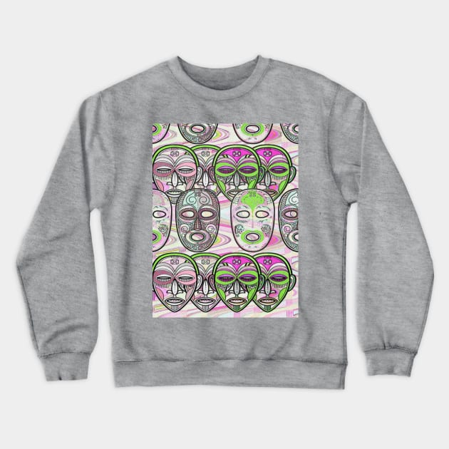 African Masks V7 Crewneck Sweatshirt by walil designer